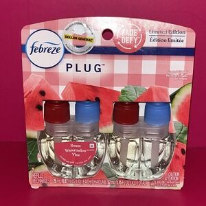 Febreze Plug Scented Oil Air Freshener Refill, Sweet Watermelon Vine, 2ct